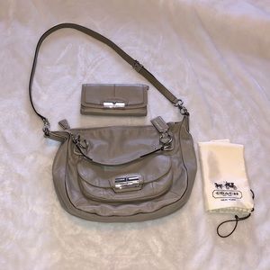 COACH KRISTIN LEATHER SATCHEL AND WALLET